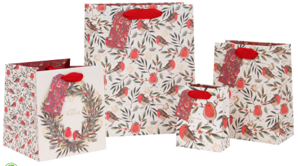 Glick | Robins & Berries Cream Gift Bags, Type: Large Gift Bag
