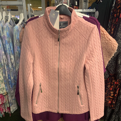 Women's Pink Jersey Zip Front Jacket