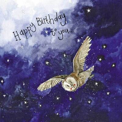 Alex Clark | Starlight Barn Owl Birthday Card