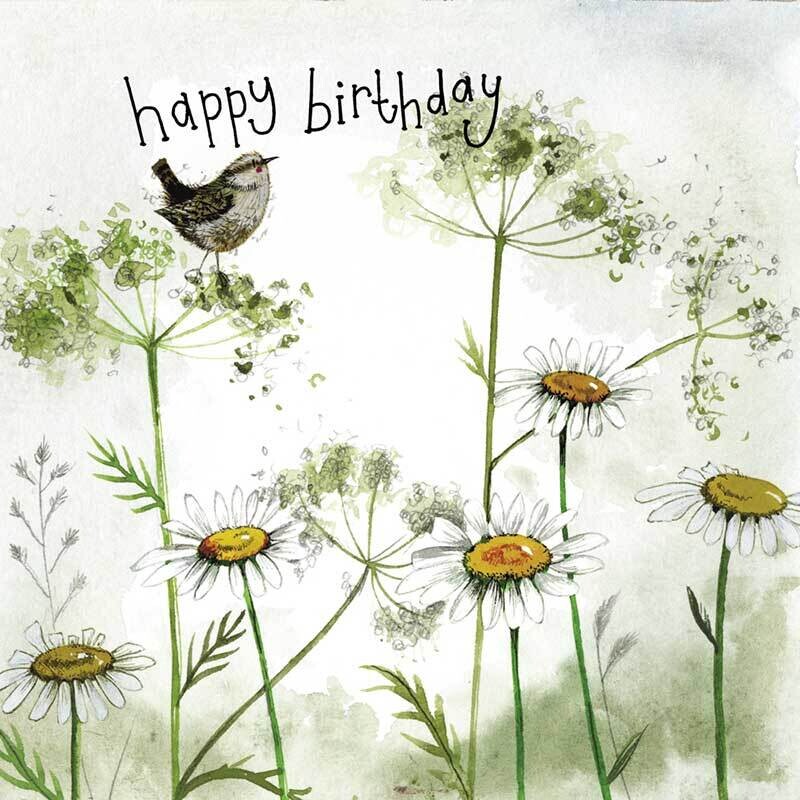 Alex Clark | Starlight Wren and Daisies Card