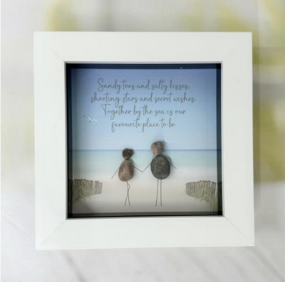 La De Da Living | White Pebble Frame - Sandy Toes and Salty Kisses - Beach Poem