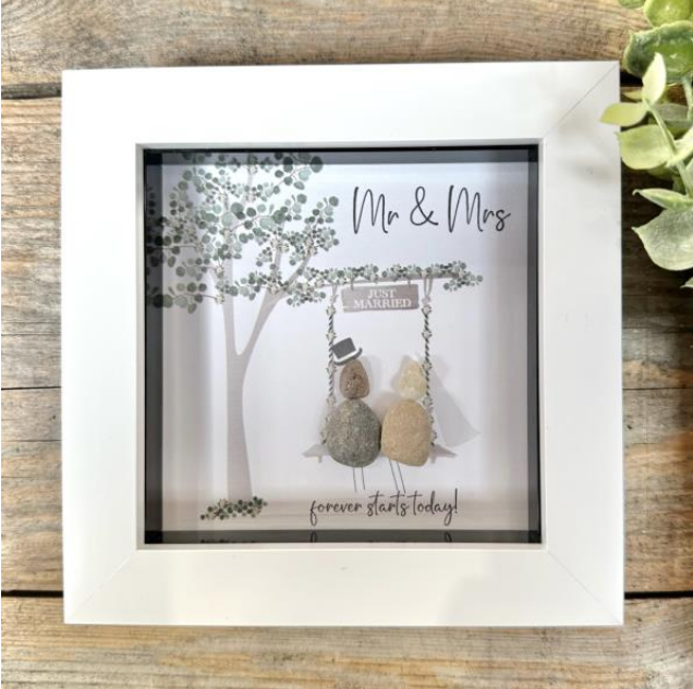 La De Da Living | White Pebble Frame - Mr & Mrs forever starts today