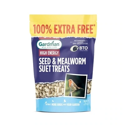 Westland | GM Seed & Mealworm Suet Treats 500g + 100% Extra Free