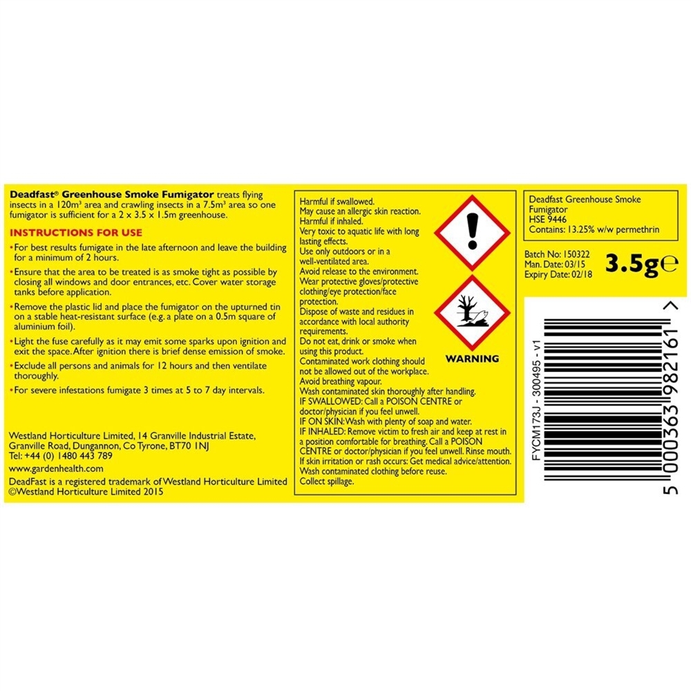 Westland | Deadfast Greenhouse Smoke Fumigator