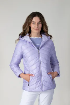 Women's Lilac Diagonal Quilted Jacket