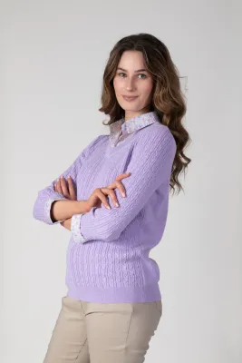 Women's Lilac Cabel Shirt Collar
