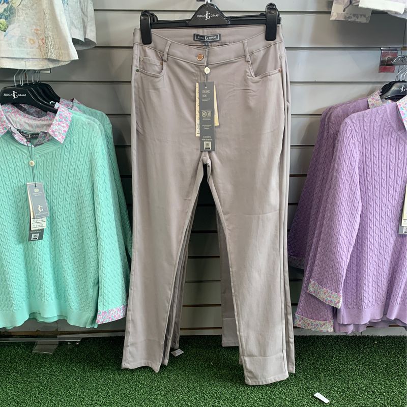Women's Silver Grey Full Length Pocket Jeans