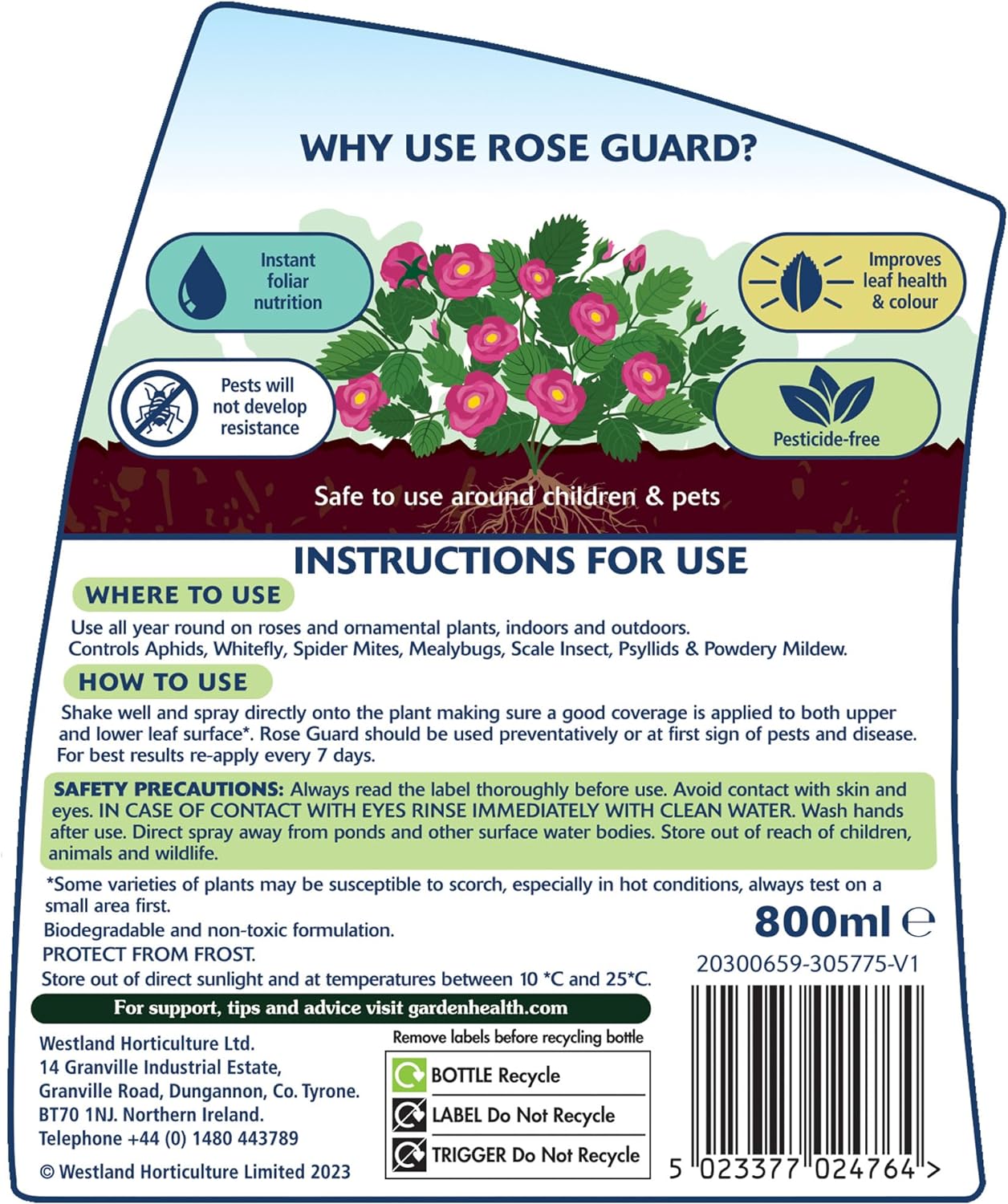 Westland | Rose Guard RTU 800ml