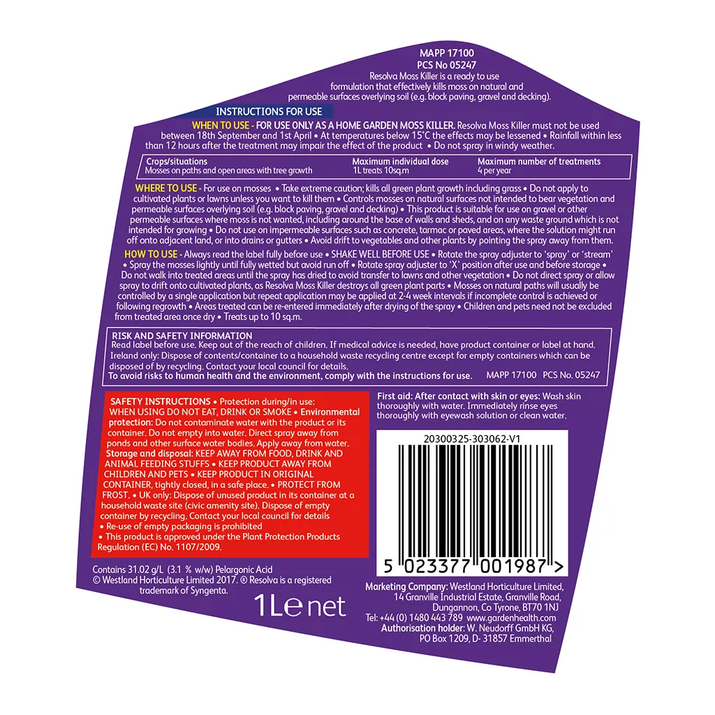 Westland | Resolva Moss Killer 1L RTU