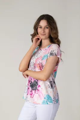 * Women's Pink Floral Top