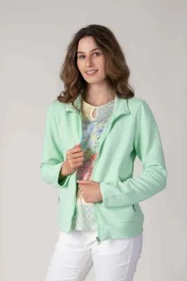 * Women's Apple Textured Jersey Jacket