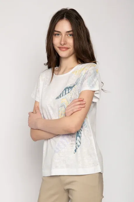 Women's Lemon Leaf Print T-Shirt