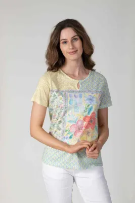 * Women's Lemon Multi Print T-Shirt