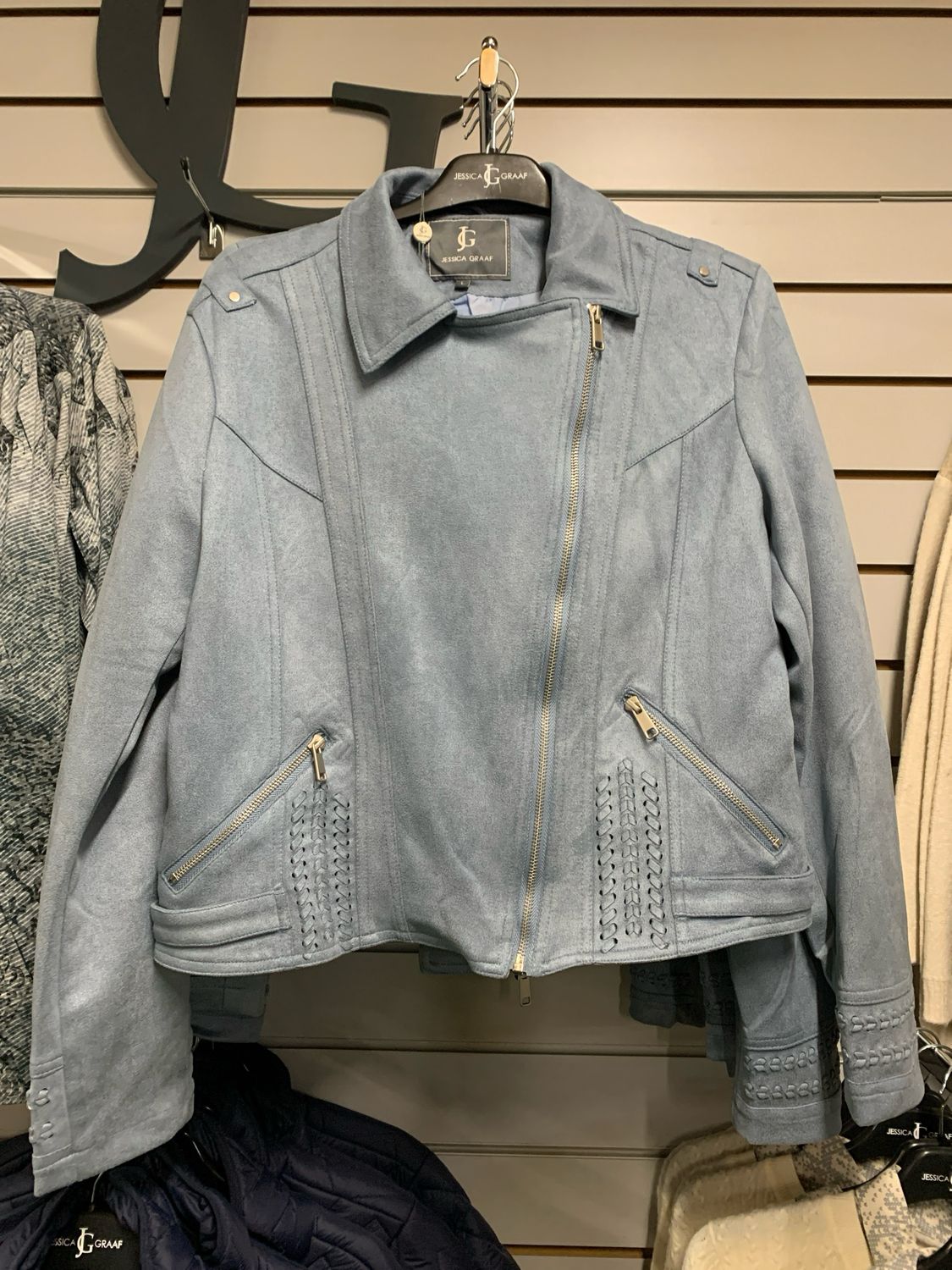 Women's Light Blue Plain Short Jacket