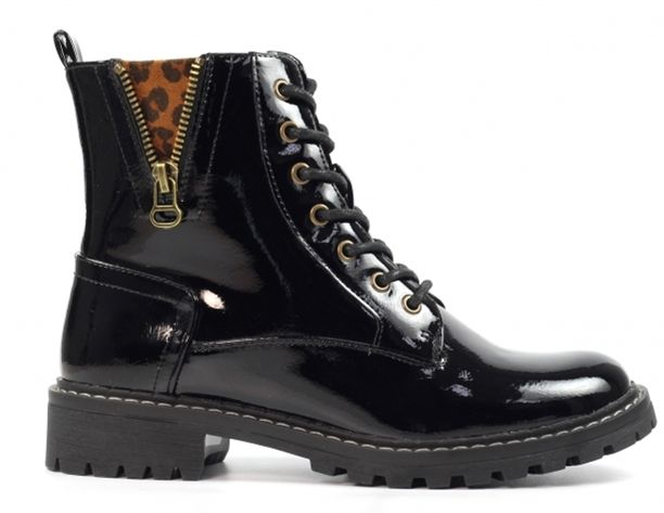 Lunar Boot Nevada Patent Ankle Black