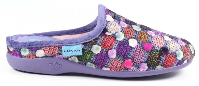 Lunar Slipper Purple Crackle Spotty Mule