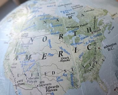 Map of United States of America and Canada