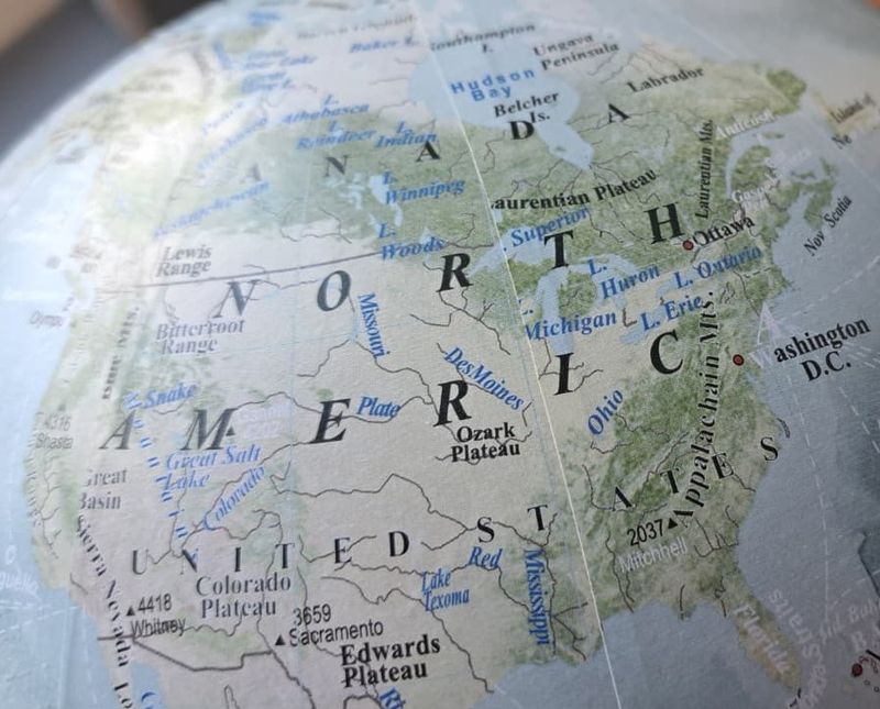 Map of United States of America and Canada