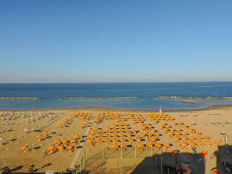 Coast (beach) of Rimini in the evening