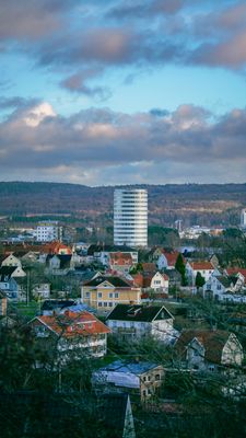 View on city of Jönköping, Sweden, from a hill