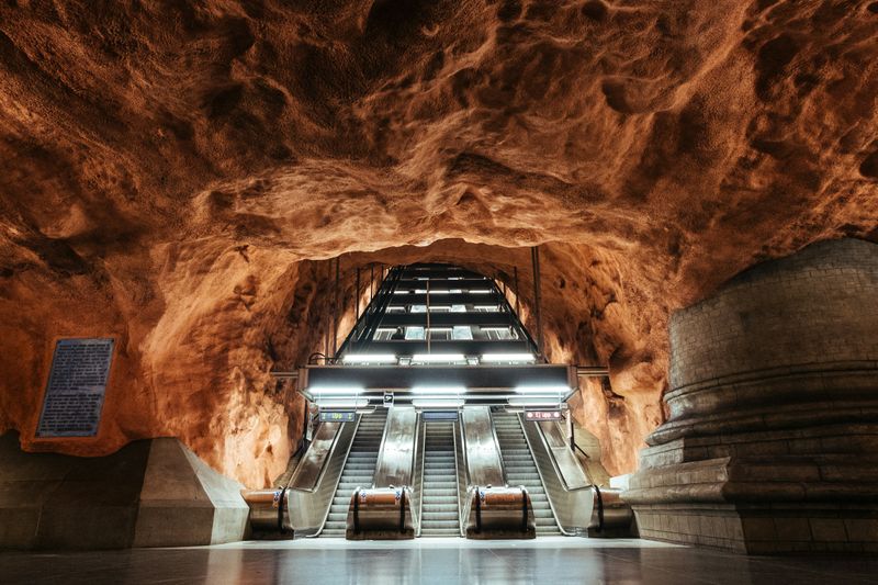 Escalator in a Stockholm subway
