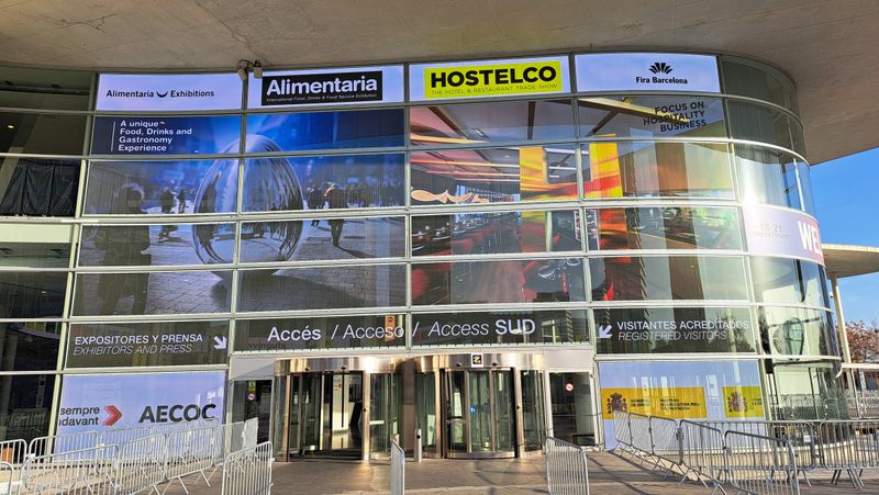 Fira Gran Via Barcelona South entrance during Alimentaria and Hostelco 2024
