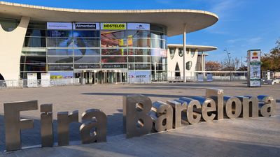 Fira Barcelona Gran Via entrance south during Hostelco 2024, co-located with Alimentaria 2024
