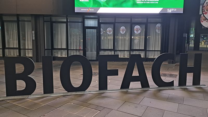 Biofach text in big letters during Biofach 2025