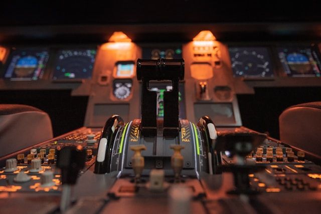 close up of the cockpit of an aircraft