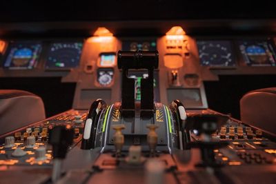 close up of the cockpit of an aircraft