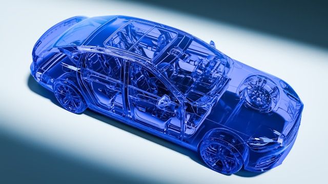 Animation of a transparent car