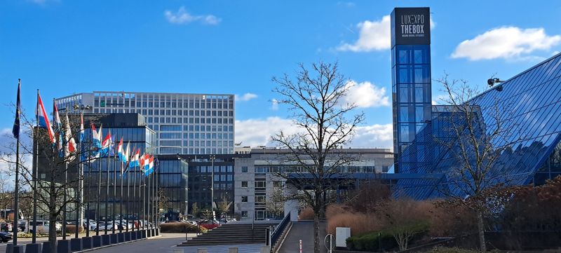 view on main entrance of Luxexpo The Box, venue for the Luxembourg Health Week