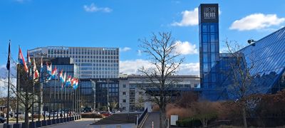 view on main entrance of Luxexpo The Box, venue for the Luxembourg Health Week