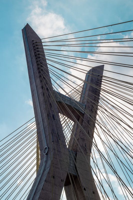 part of the iconic bridge in Sao Paulo