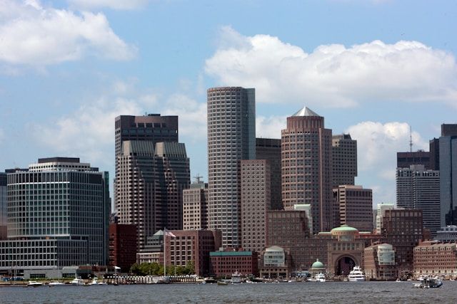waterfront skyline of Boston