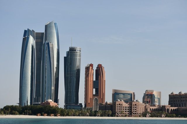 Abu Dhabi skyline with high rises