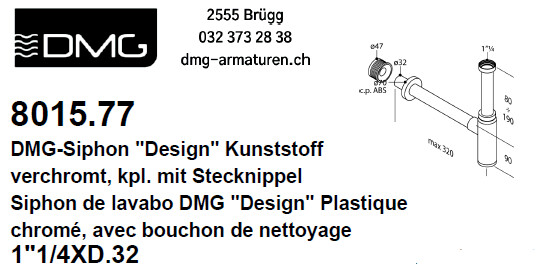Siphon de lavabo "Design" 1 1/4" x 32