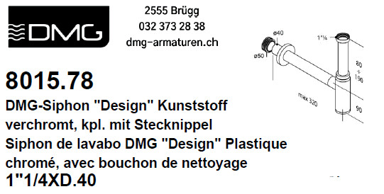 Siphon de lavabo "Design" 1 1/4" x 40