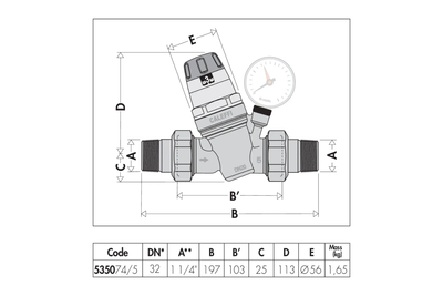 Réducteur de pression Caleffi 5350, 2"