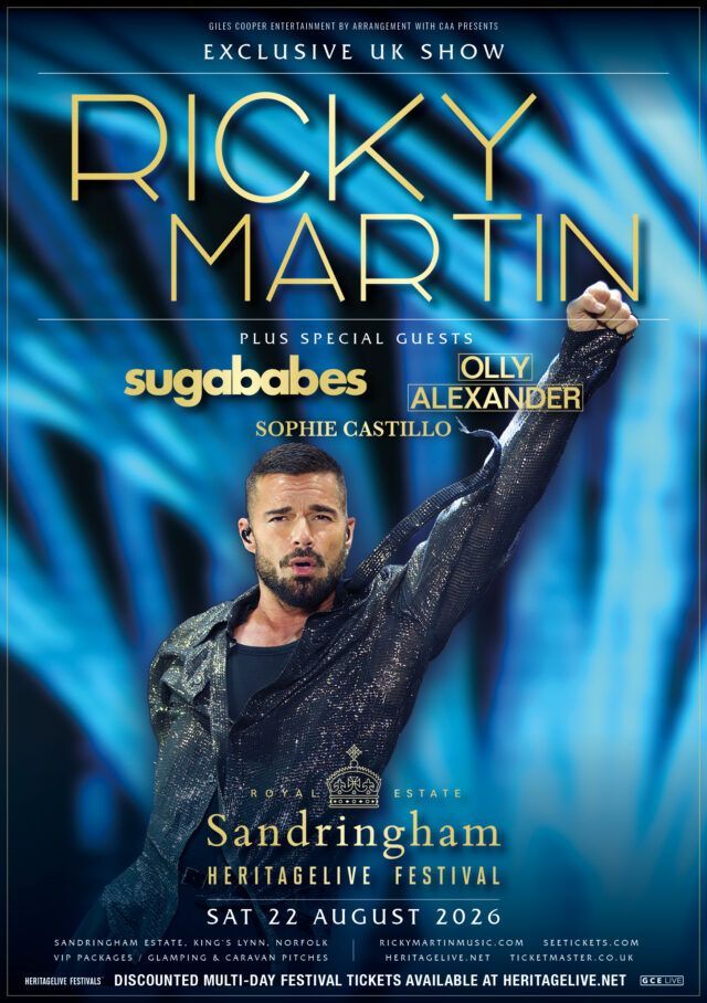 Ricky Martin Live at Sandringham Estate (TRAVEL ONLY) - 22nd August 2026 Ricky Martin Live at Sandringham Estate (TRAVEL ONLY) - 22nd August 2026