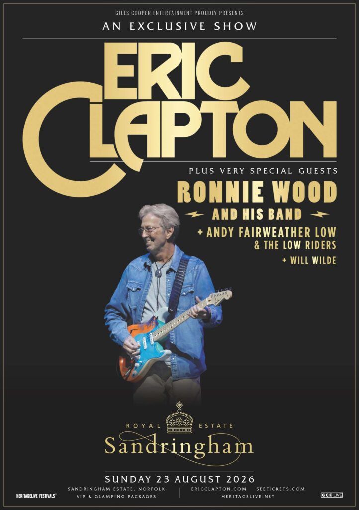 Eric Clapton Live at Sandringham Estate (TRAVEL ONLY) - 23rd August 2026 Eric Clapton Live at Sandringham Estate (TRAVEL ONLY) - 23rd August 2026