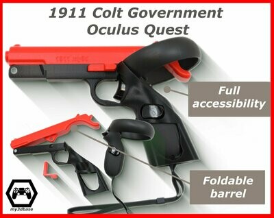 1911 Colt Government inspired Pistol Grip for use with Oculus Quest Touch Controllers