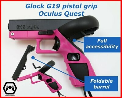 Pistol Grip for use with Oculus Quest Touch Controllers
