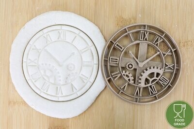 Keksstempel/Ausstechform Steampunk Uhr ca.8cm