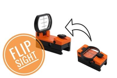 Nerf rail oder Picatinny rail compatible flip sight, two colored
