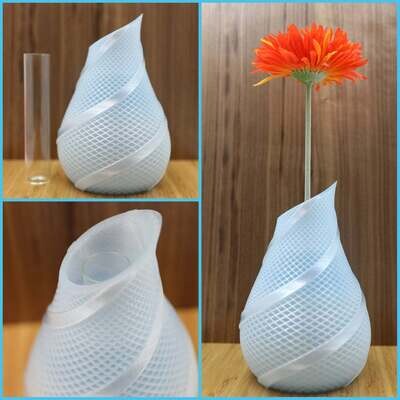 Vase 'ICE DROP' with glas insert approx. 20cm heigh
