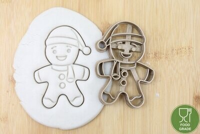Gingerman/Lebkuchenmann mit Weihnachtsmütze Keksstempel/Ausstechform Weihnachten ca.8cm