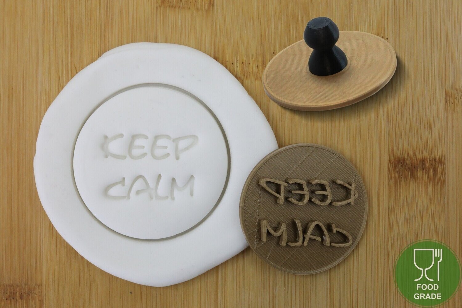Prägestempel 'Keep Calm' 5/7cm für Kekse/Fondant/Knete mit praktischem Griff