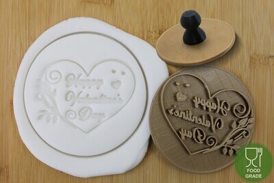 Prägestempel 'Happy Valentine's Day' 5/7cm für Kekse/Fondant/Knete mit praktischem Griff