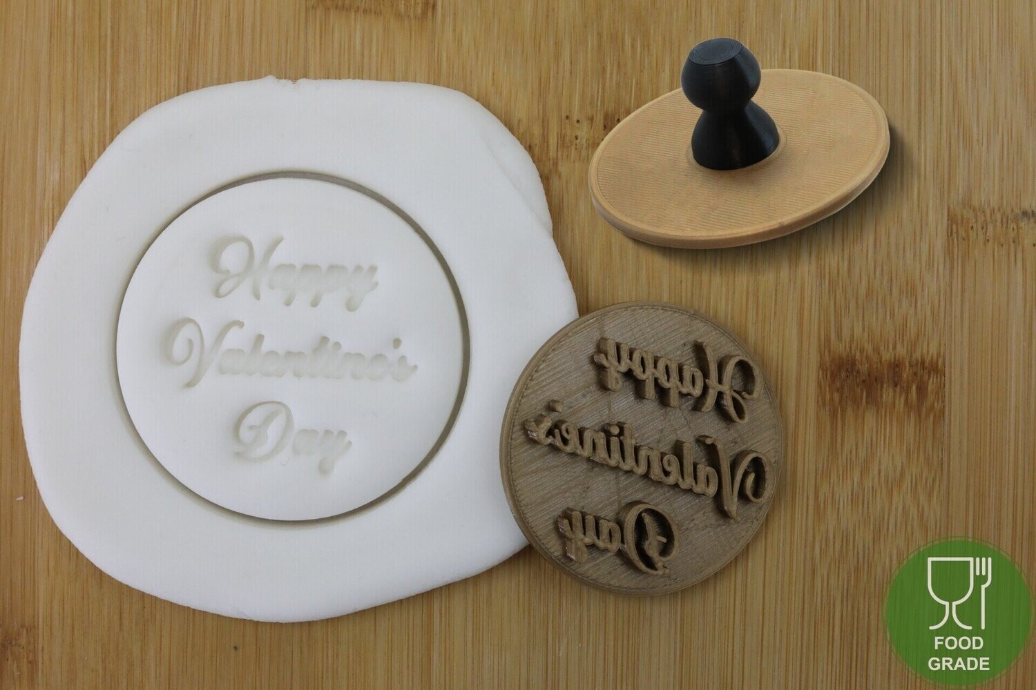 Prägestempel 'Happy Valentine's Day' 5/7cm für Kekse/Fondant/Knete mit praktischem Griff
